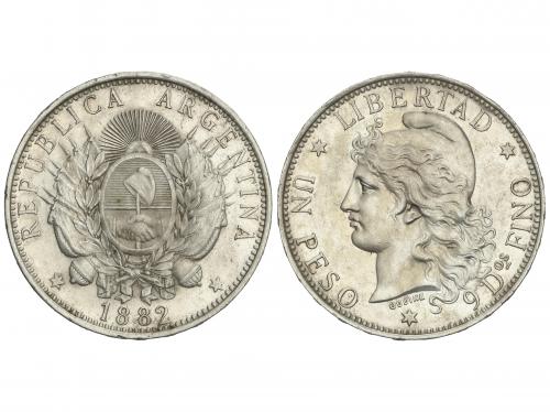 ARGENTINA. 1 Peso. 1882. 24,97 grs. AR. (Leves golpecitos). 