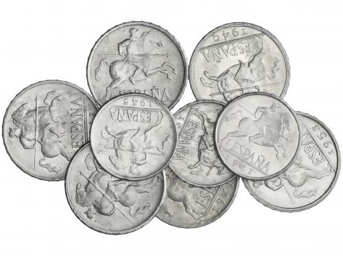 ESTADO ESPAÑOL. Lote 9 monedas 5 (3), 10 Céntimos (6). 1941 