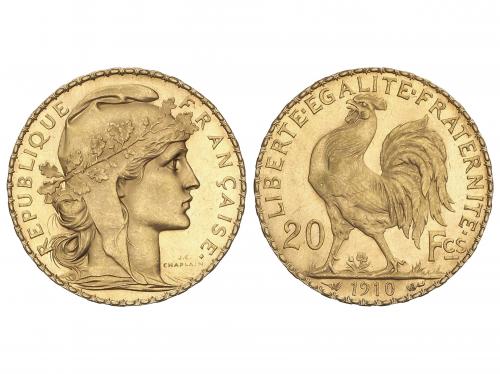 FRANCIA. 20 Francs. 1910. III REPÚBLICA. 6,46 grs. AU. Fr-59