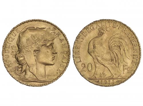 FRANCIA. 20 Francs. 1911. III REPÚBLICA. 6,43 grs. AU. Fr-59