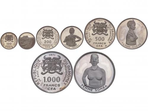 DAHOMEY. Serie 4 monedas 100, 200, 500 y 1.000 Francs. 1971.