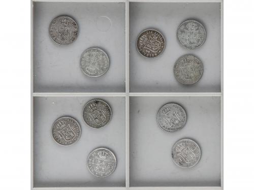 ISABEL II. Lote 10 monedas 1 Real. 1852, 53, 54, 55, 57 (2),