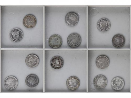 ISABEL II. Lote 15 monedas 1 Real. 1838, 39, 44, 45, 47, 49,