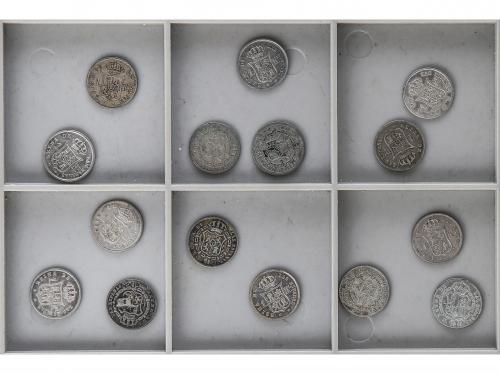 ISABEL II. Lote 15 monedas 1 Real. 1838, 39, 44, 45, 47, 49,