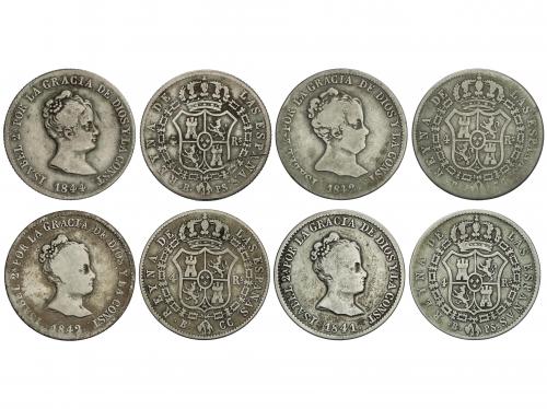 ISABEL II. Lote 4 monedas 4 Reales. 1841, 1842 (2), 1844. BA