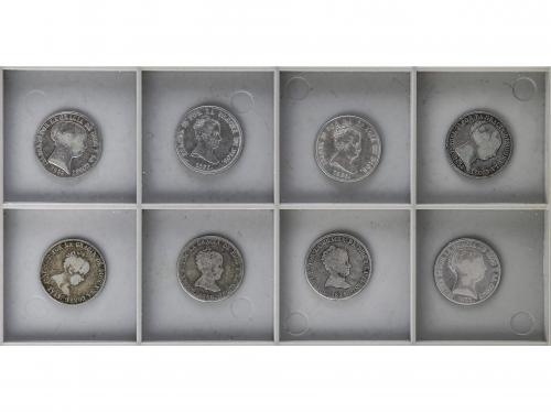 ISABEL II. Lote 8 monedas 4 Reales. 1835, 36, 38, 48, 49, 52