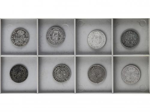 ISABEL II. Lote 8 monedas 4 Reales. 1835, 36, 38, 48, 49, 52