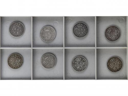 ISABEL II. Lote 8 monedas 4 Reales. 1857, 58, 59, 61, 62 (2)