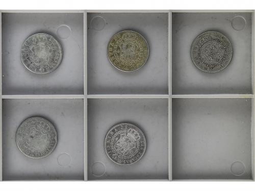 ISABEL II. Lote 5 monedas 4 Reales. 1835, 37, 38 (2), 41. SE