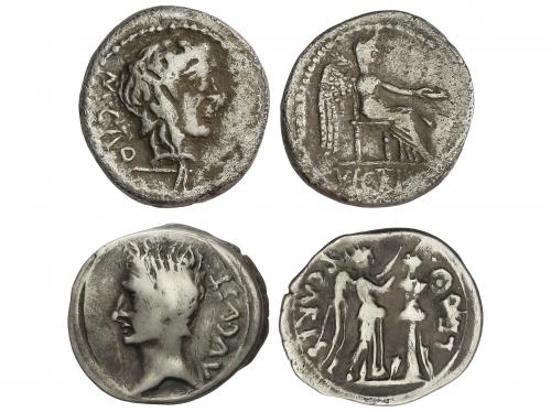 IMPERIO ROMANO. Lote 2 monedas Quinario. Acuñadas el 89 y el
