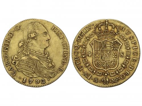 CARLOS IV. 4 Escudos. 1792. MADRID. M.F. 13,44 grs. (Rayitas