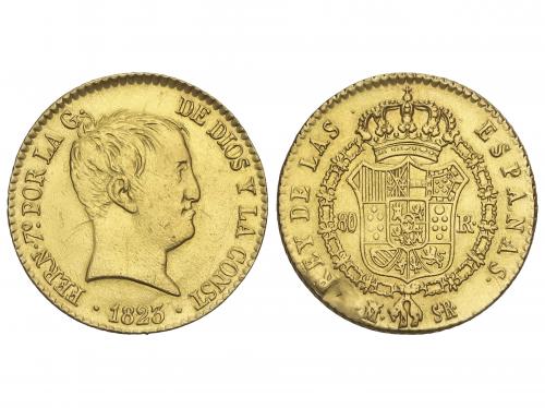 FERNANDO VII. 80 Reales. 1823. MADRID. S.R. 6,57 grs. (Desco