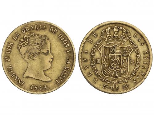 ISABEL II. 80 Reales. 1843. MADRID. C.L. 6,73 grs. AC-730. M