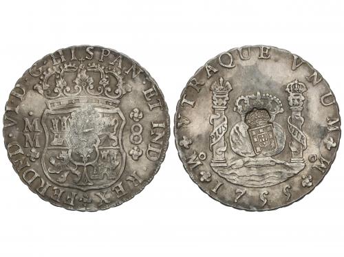 FERNANDO VI. 8 Reales. 1755. MÉXICO. M.M. 27,09 grs. Columna