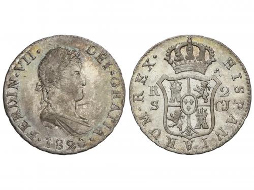 FERNANDO VII. 2 Reales. 1820. SEVILLA. C.J. 5,93 grs. Bonita