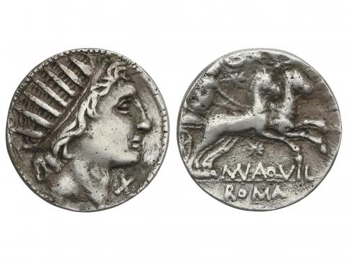 REPÚBLICA ROMANA. Denario. 109-108 a.C. AQUILIA. Man Aquilli