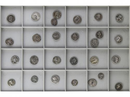 IMPERIO ROMANO. Lote 27 monedas Quinario (3) y Denario (24).