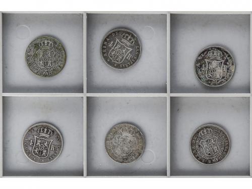 ISABEL II. Lote 6 monedas 4 Reales. 1836, 1849 (2), 1858, 18