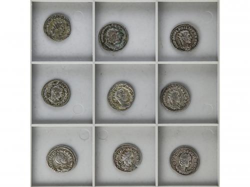 IMPERIO ROMANO. Lote 9 monedas Antoniniano. GALIENO, OTACILI