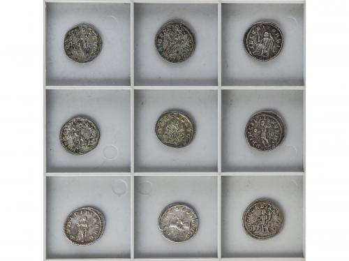 IMPERIO ROMANO. Lote 9 monedas Antoniniano. GALIENO, OTACILI