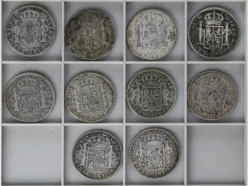 CARLOS III. Lote 10 monedas 8 Reales. 1773 a 1788. MÉXICO. A
