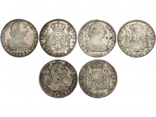 CARLOS III. Lote 3 monedas 8 Reales. 1774, 1779 y 1783. MÉXI