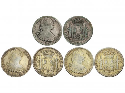 CARLOS IV. Lote 3 monedas 8 Reales. 1801, 1802 y 1803. LIMA.