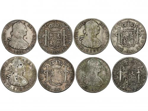 CARLOS IV. Lote 4 monedas 8 Reales. 1799, 1802 y 1804 (2). P