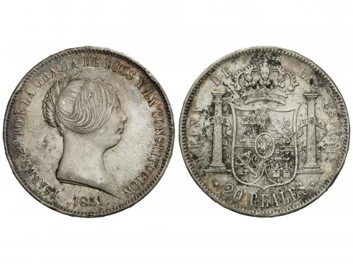 ISABEL II. 20 Reales. 1851. MADRID. 25,94 grs. (Oxidaciones 