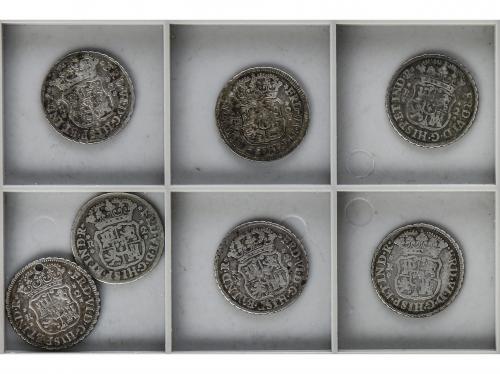 FERNANDO VI. Lote 7 monedas 2 Reales. 1748 a 1757. MÉXICO. C