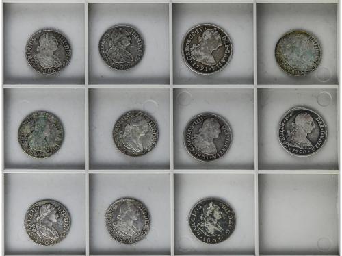 CARLOS IV. Lote 11 monedas 2 Reales. 1790 a 1808. LIMA (2), 