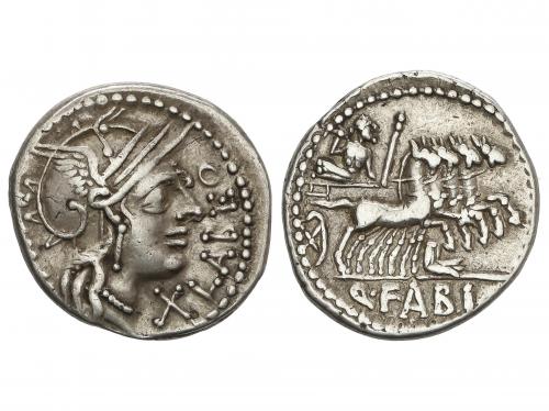 REPÚBLICA ROMANA. Denario. 124 a.C. FABIA. Quintus Fabius La