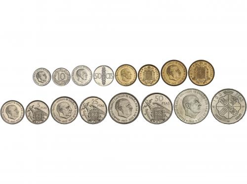 ESTADO ESPAÑOL. Serie 8 monedas 10 Céntimos a 100 Pesetas. (