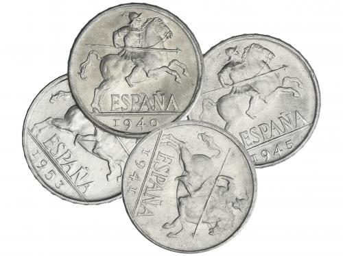 ESTADO ESPAÑOL. Serie 4 monedas 10 Céntimos. 1940, 1941, 194