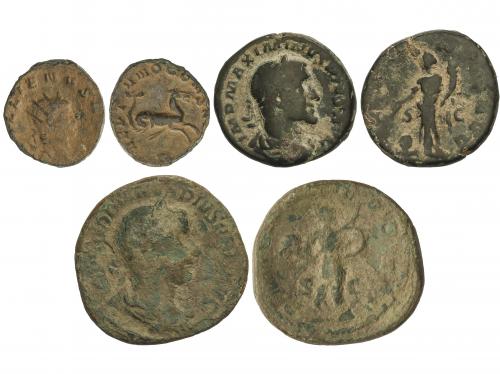 IMPERIO ROMANO. Lote 3 monedas Antoniniano, As, Sestercio. G