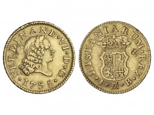 FERNANDO VI. 1/2 Escudos. 1755. MADRID. J.B. 1,74 grs. Resel