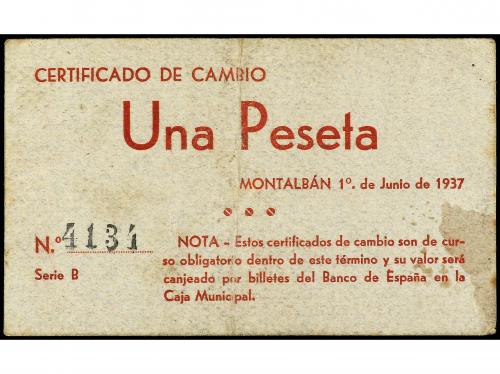 ARAGÓN-FRANJA DE PONENT. 1 Peseta. 1 Junio 1937. C.M de MONT