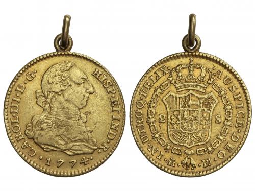 CARLOS III. 2 Escudos. 1774/3. MADRID. P.J. 6,88 grs. Correc