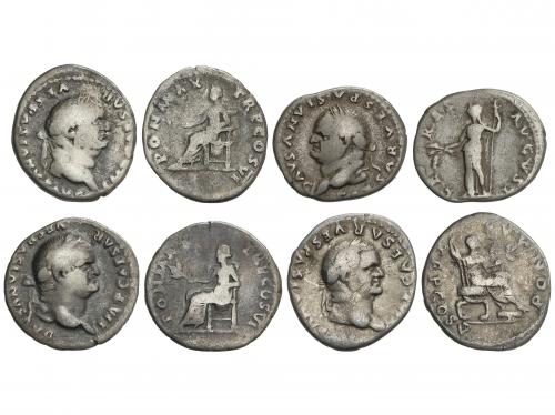 IMPERIO ROMANO. Lote 4 monedas Denario. Acuñada el 74-79 d.C