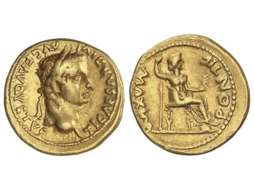 IMPERIO ROMANO. Áureo. 14-17 d.C. TIBERIO. LUGDUNUM (Lyon). 