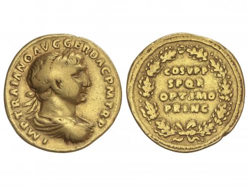 IMPERIO ROMANO. Áureo. 103-111 d.C. TRAJANO. ROMA. Anv.: IMP