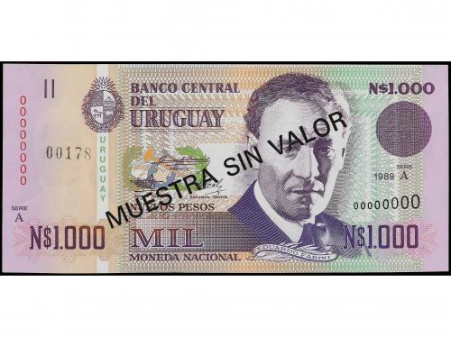 BILLETES EXTRANJEROS. Specimen 1.000 Nuevos Pesos. 1989. URU