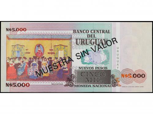 BILLETES EXTRANJEROS. Specimen 5.000 Nuevos Pesos. 1989. URU