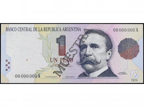 BILLETES EXTRANJEROS. Specimen 1 Peso. ARGENTINA. Carlos Pel