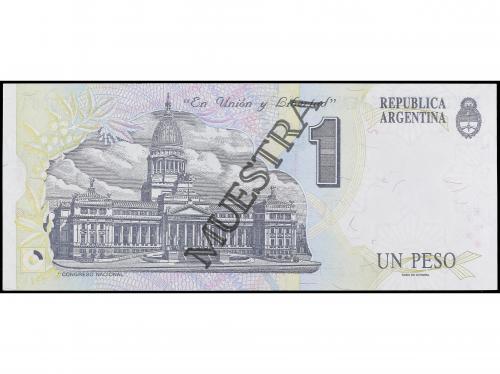 BILLETES EXTRANJEROS. Specimen 1 Peso. ARGENTINA. Carlos Pel