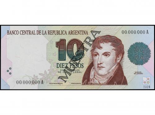 BILLETES EXTRANJEROS. Specimen 10 Pesos. (1992). ARGENTINA. 