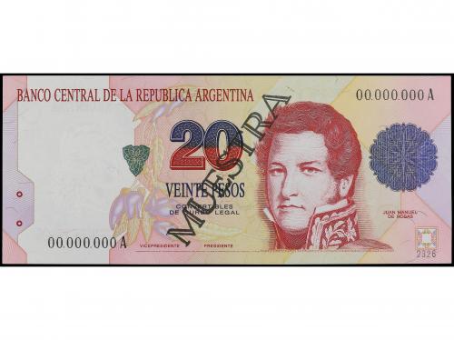 BILLETES EXTRANJEROS. Specimen 20 Pesos. ARGENTINA. Juan Man