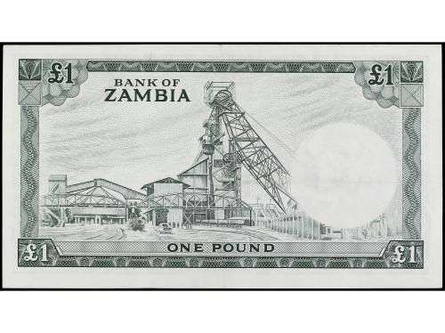 BILLETES EXTRANJEROS. 1 Pound. (1964). ZAMBIA. Blackcheeked 