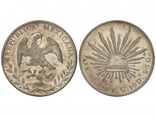 MÉXICO. 8 Reales. 1894-F.G. HERMOSILLO. 26,77 grs. AR. Brill