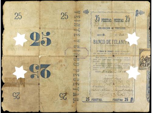 ANTIGUOS. Obligación de 25 Pesetas. 1 Octubre 1883. BANCO DE